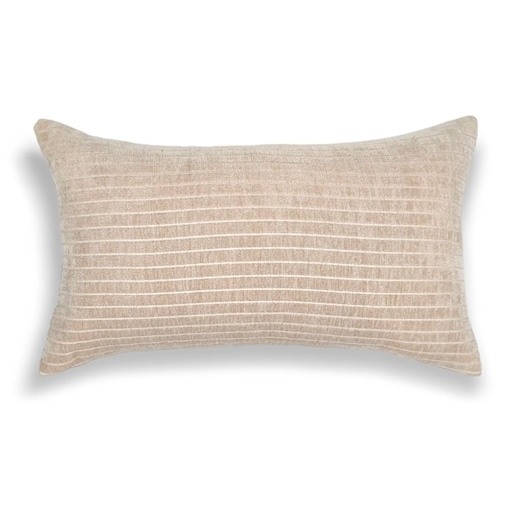 Beżowa poduszka dekoracyjna w prążki 30x50 Lines