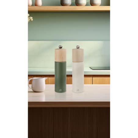 Młynek ręczny do pieprzu 21cm uniwersalny drewniany zielony pieprzniczka