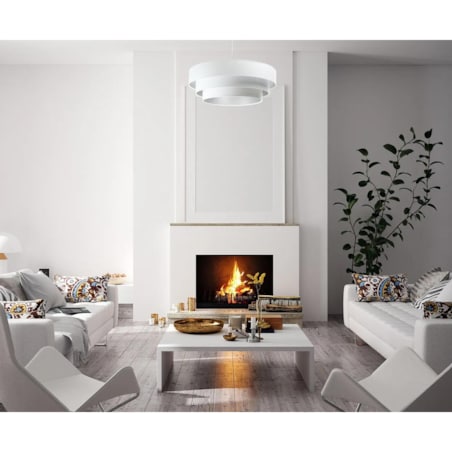 Lampa wisząca TRIO biała/srebrna