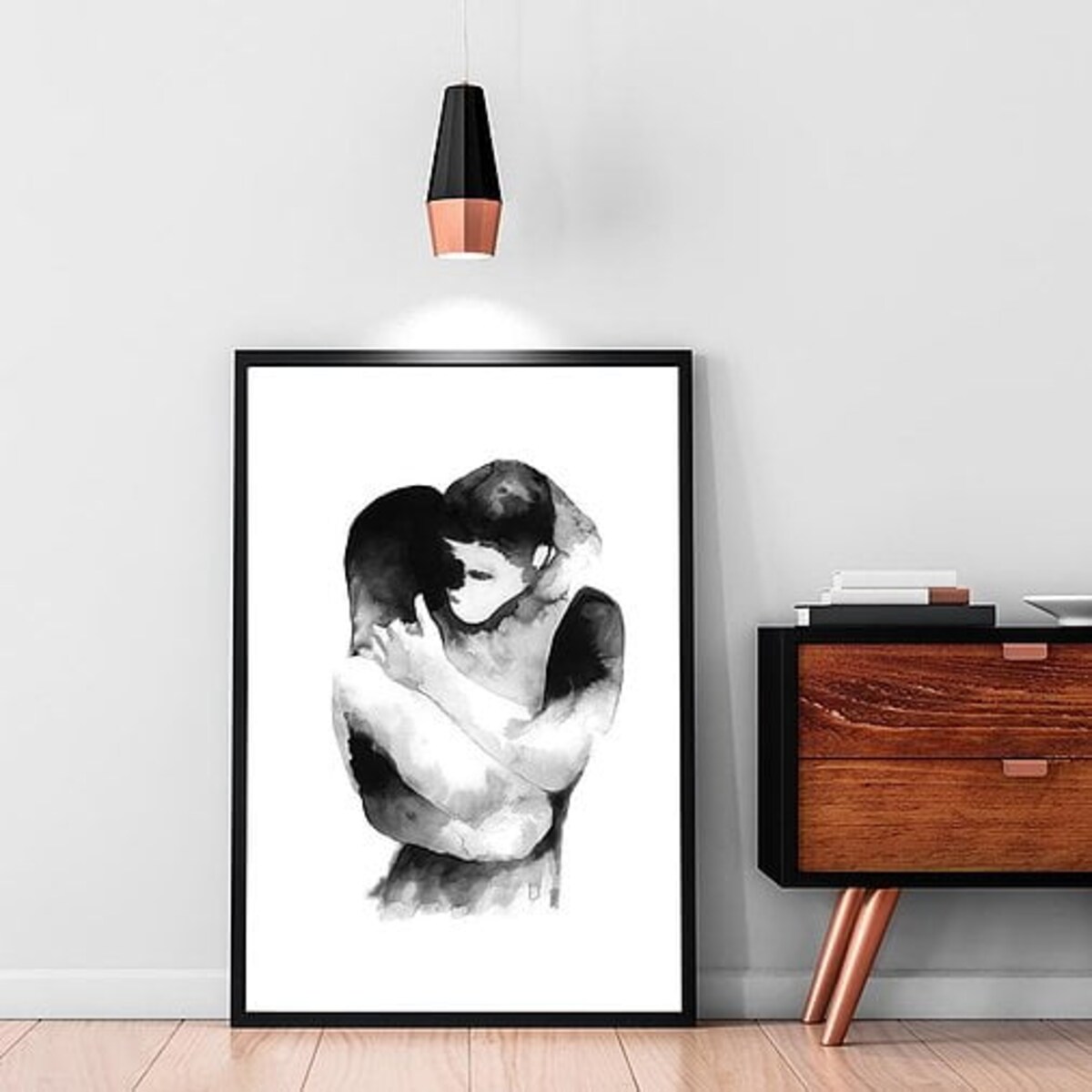 Poster Story, Plakat, Obraz - Zakochani w Objęciach, wymiary 60 x 84 cm