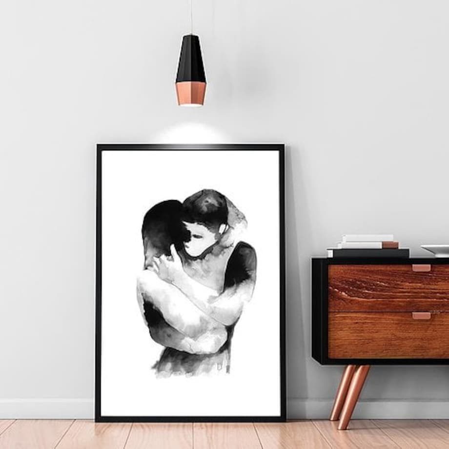 Poster Story, Plakat, Obraz - Zakochani w Objęciach, wymiary 60 x 84 cm