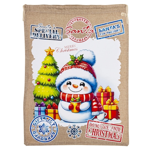 Worek świąteczny na prezenty 65x48,5x1 cm SPECIAL DELIVERY bałwanek