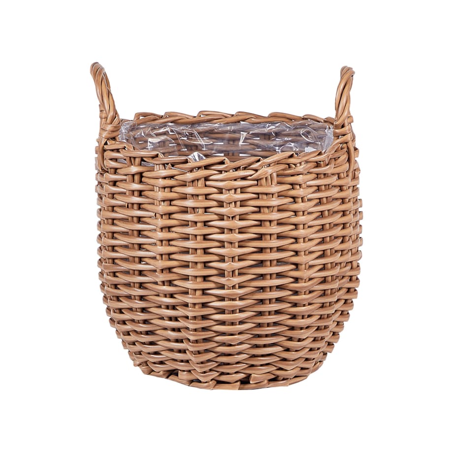 Zestaw 3 koszy na kwiaty z technorattanu brązowy AUCUBA