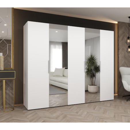 Szafa uchylna otwierana MARBELLA 2 300 wys. 202 cm Biały + u. Kaszmir