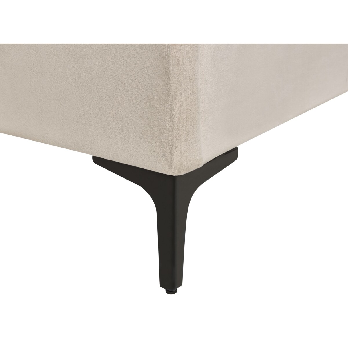 Łóżko Welur SUZETTE 160 x 200 cm Jasnobeżowy