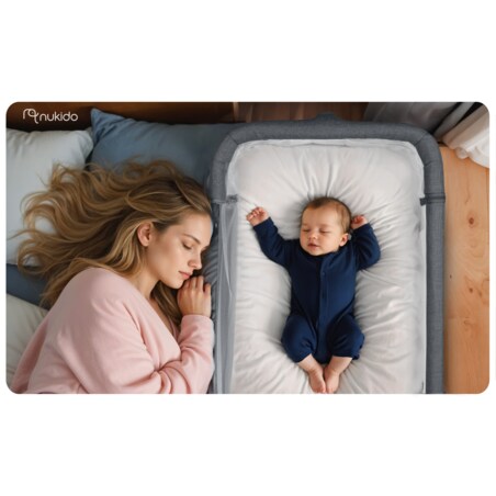 Łóżeczko dziecięce niemowlęce dostawka Nukido składane 0-5m