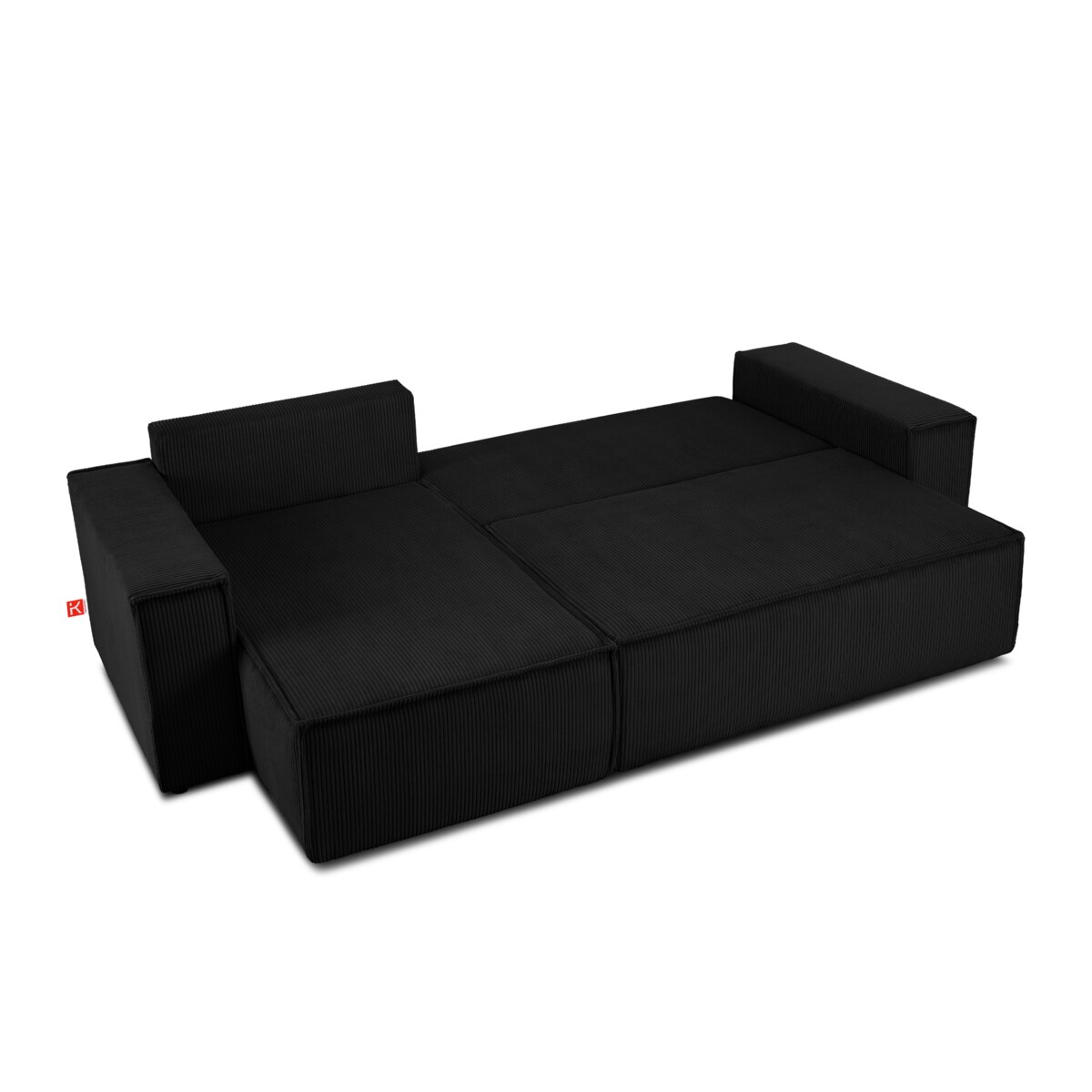 KONSIMO NAPI Uniwersalny narożnik z funkcją spania, czarny, prawy/lewy