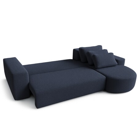 Narożnik Vello z funkcją spania do salonu,prawostronny- catch me granatowy