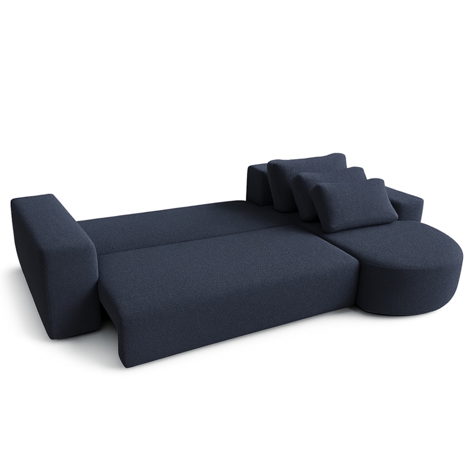 Narożnik Vello z funkcją spania do salonu,prawostronny- catch me granatowy