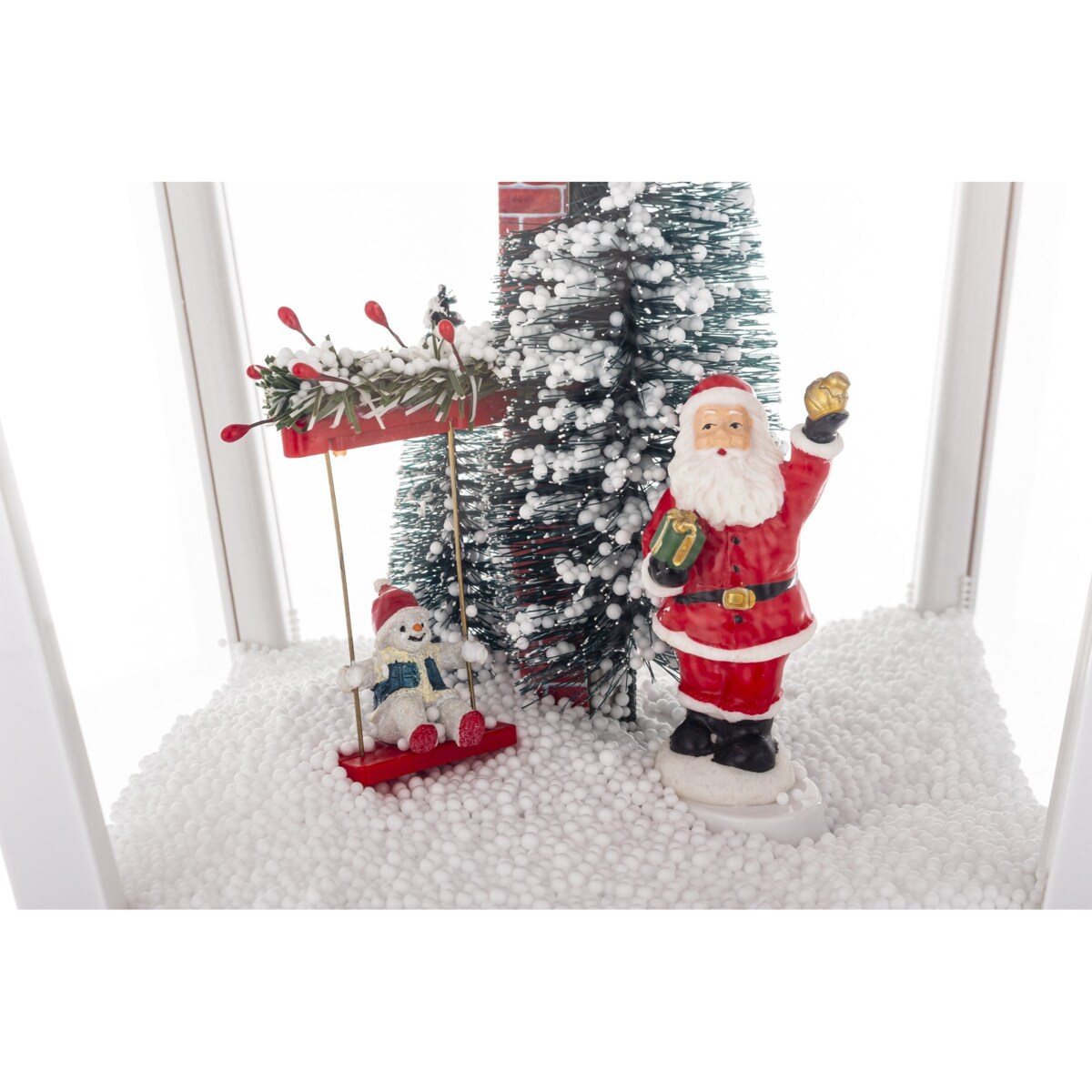 Latarnia świąteczna LED 185x37,5 cm MAYAK biała z pozytywką