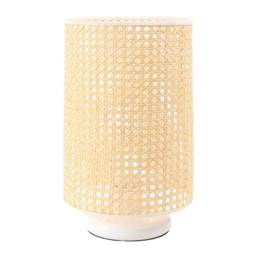 Lampa stołowa BOHO LOW WHITE rattan naturalny