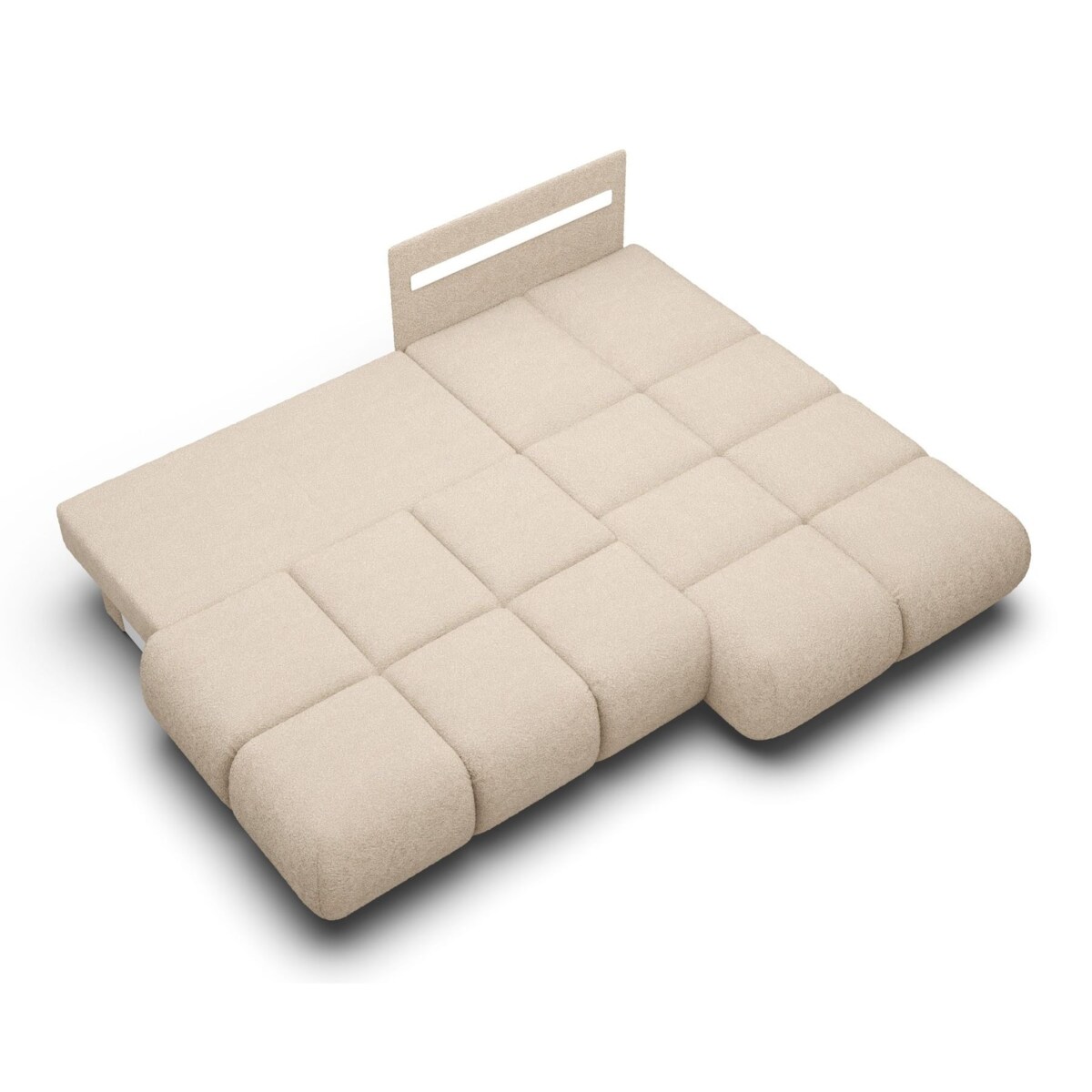 Pikowany Narożnik MILA rozkładany bez boczków prawy beżowy