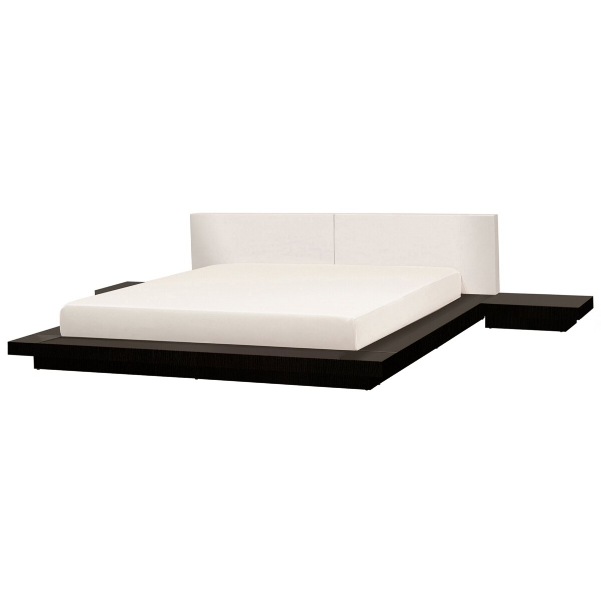 Łóżko wodne ze stolikami nocnymi 180 x 200 cm ciemne drewno ZEN