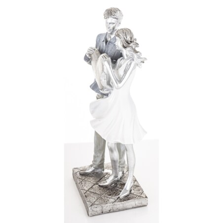 Dekoracja - figurka 26x11x8 cm PARA - z dużym sercem