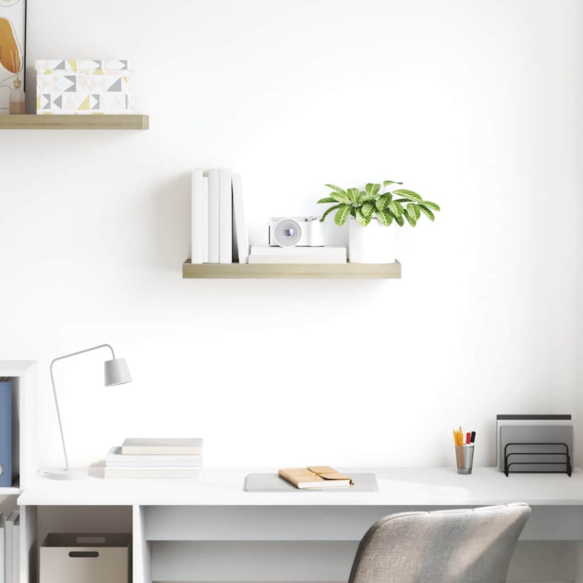 vidaXL Półka ścienna, kolor dębowy, 60x23,5x3,8 cm, MDF