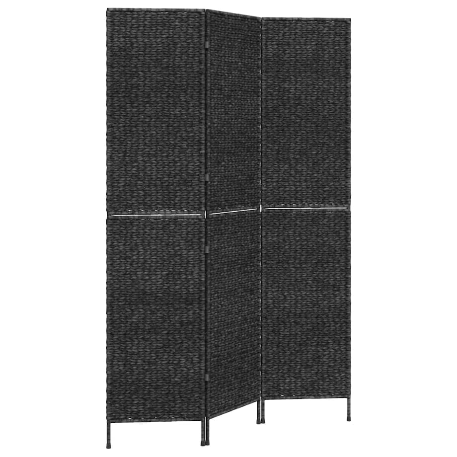 vidaXL Parawan pokojowy, 3-panelowy, czarny, 122x180 cm, hiacynt wodny