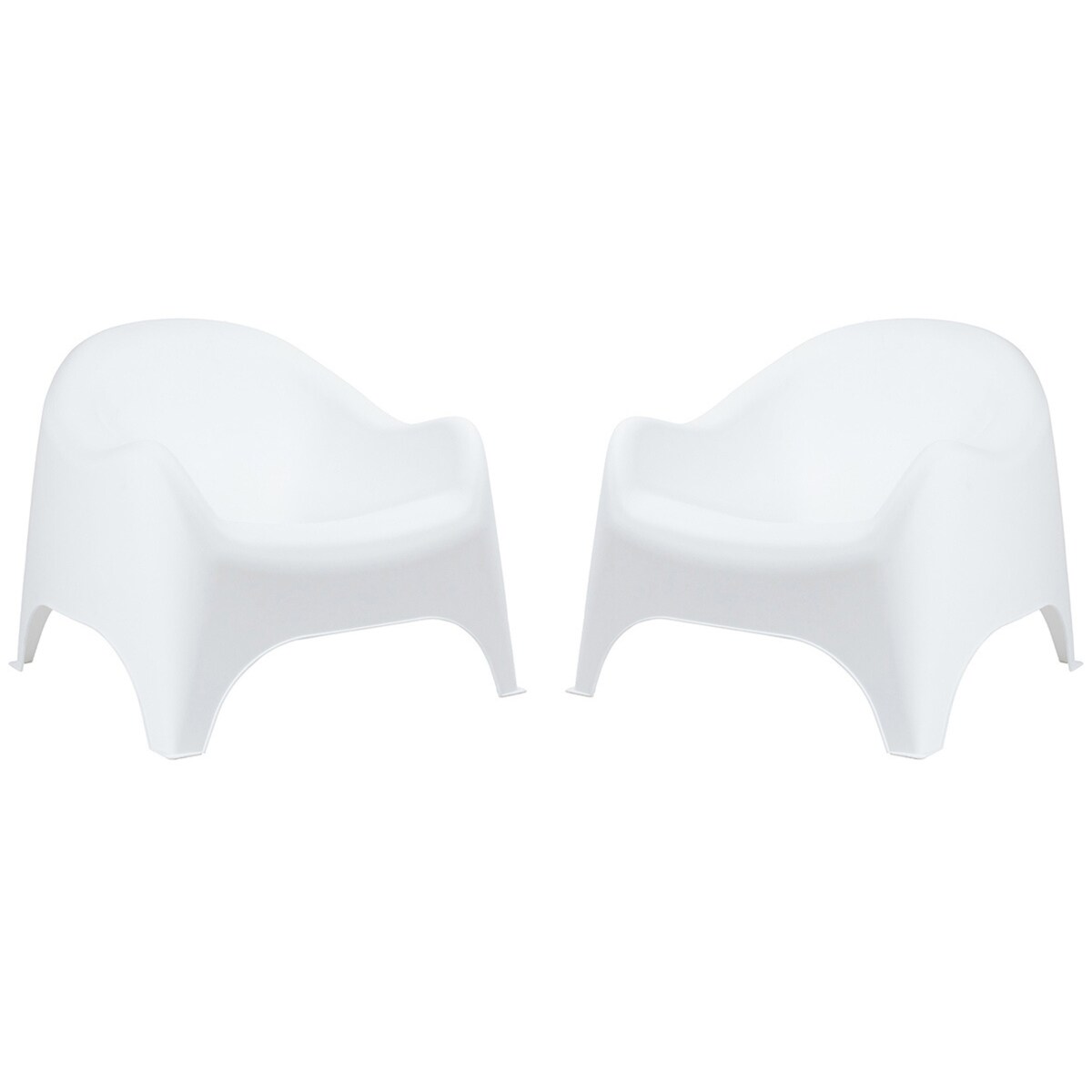 Zestaw 2 szt fotele ogrodowe wypoczynkowe Dumbo na taras, balkon biały