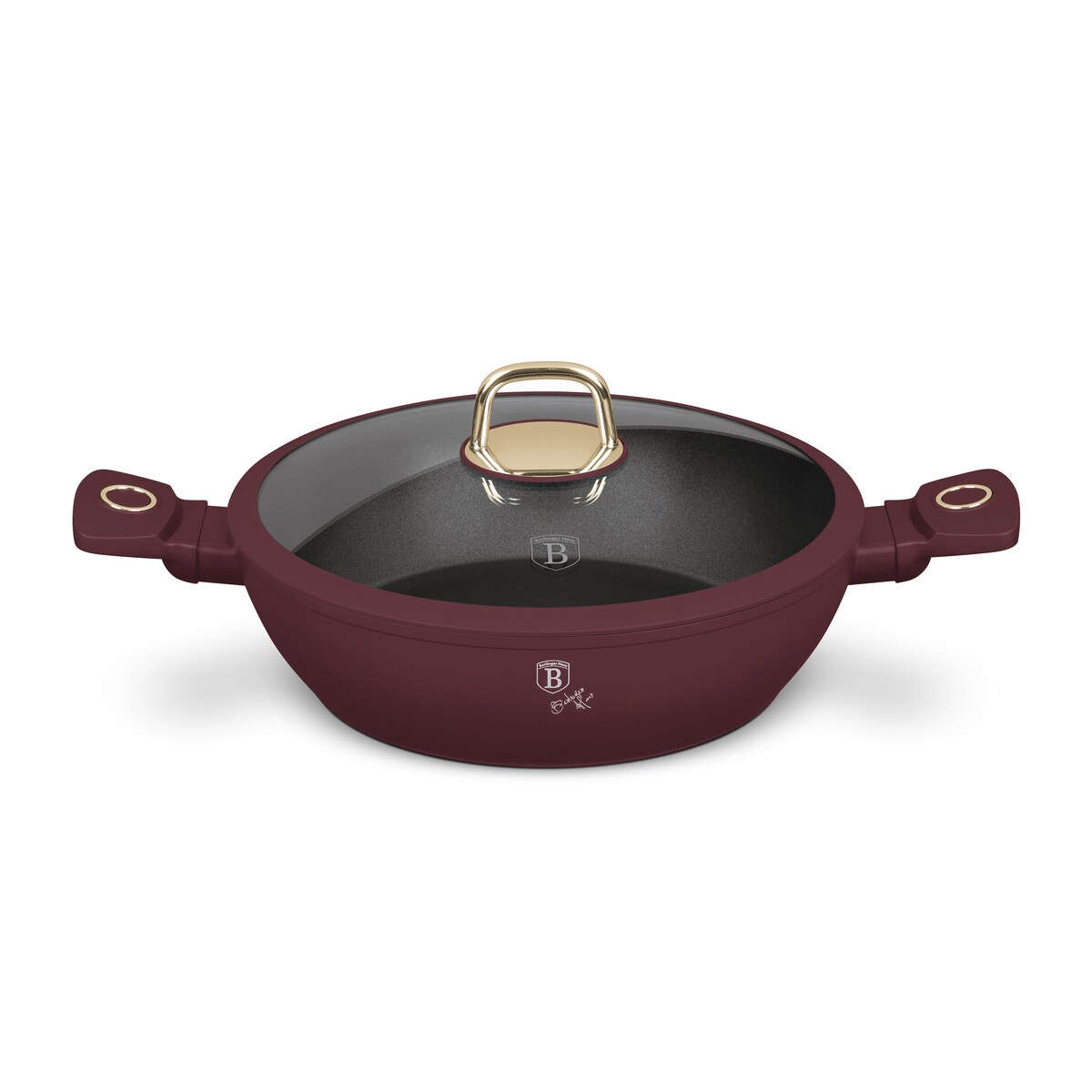 Garnek płytki 3,8L z pokrywką 28cm Berlinger Haus Leonardo Collection BH-8038