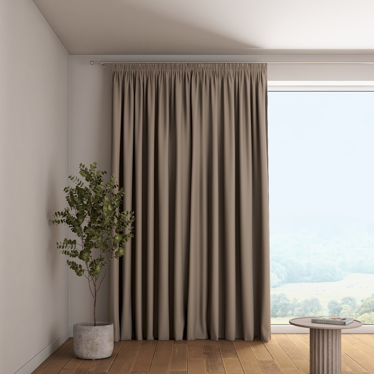 Zasłona na taśmie marszczącej 1 szt. 130x260 ciemnobeżowy