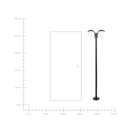 Latarnia ogrodowa 2-punktowa czarna KULSI