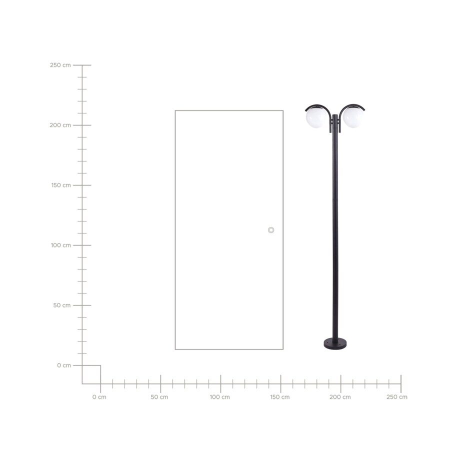 Latarnia ogrodowa 2-punktowa czarna KULSI
