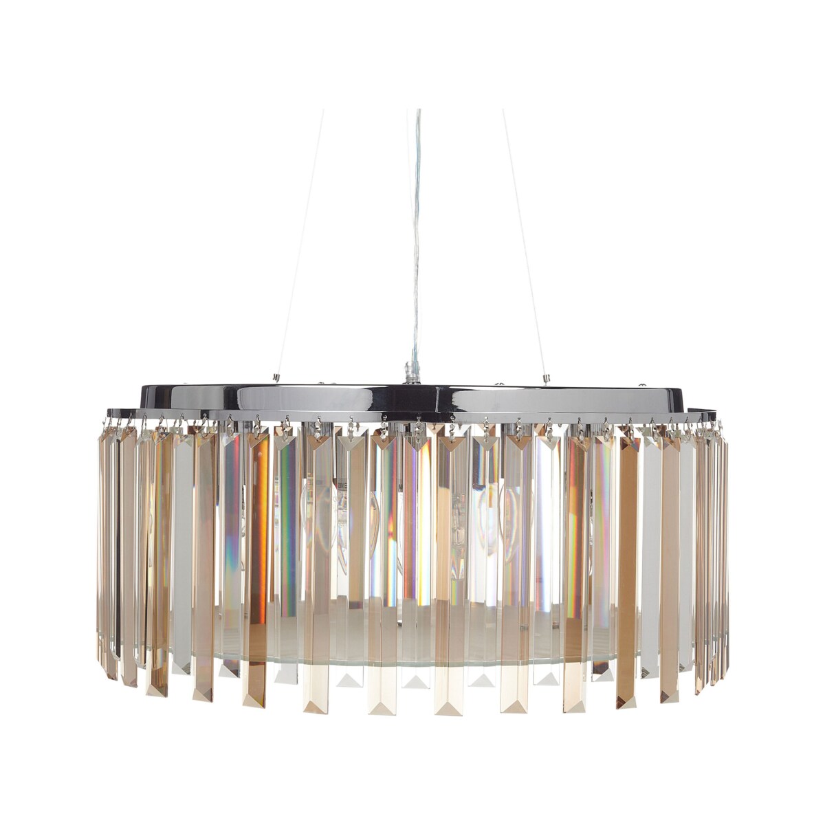 Żyrandol metalowy 5-punktowy srebrny LAMEIRA