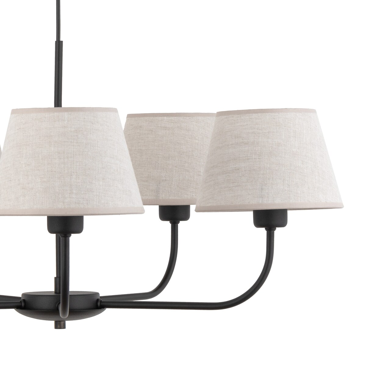 Abażurowy żyrandol Chicago 3989 TK Lighting wielopunktowy lniany