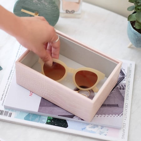 Szkatułka na biżuterię Stackers Croc open mini różowa