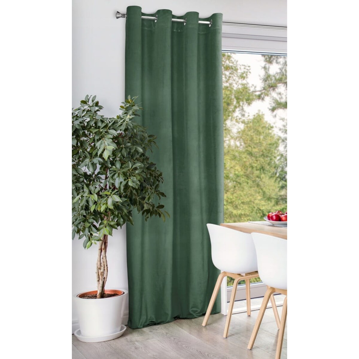 ZASŁONA ZACIEMNIAJĄCA WELWETOWA WELUROWA NA PRZELOTKACH 140x250 c.mięta