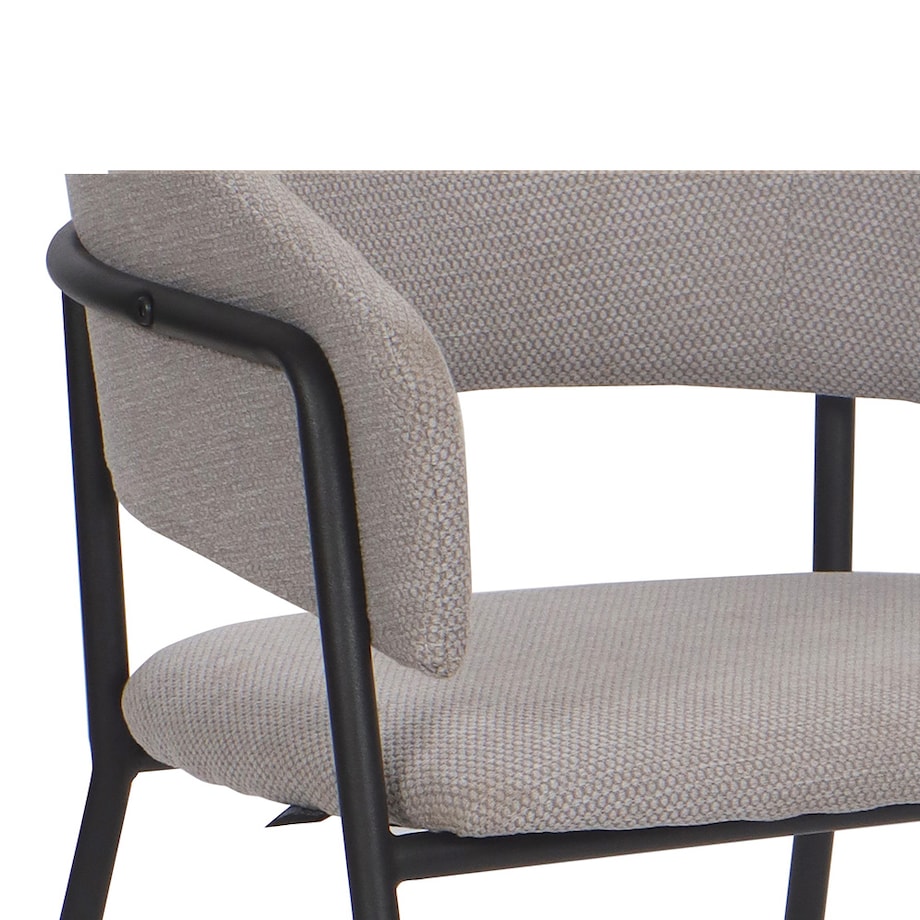 Krzesło tapicerowane glamour szenilowe OVO jasnoszare