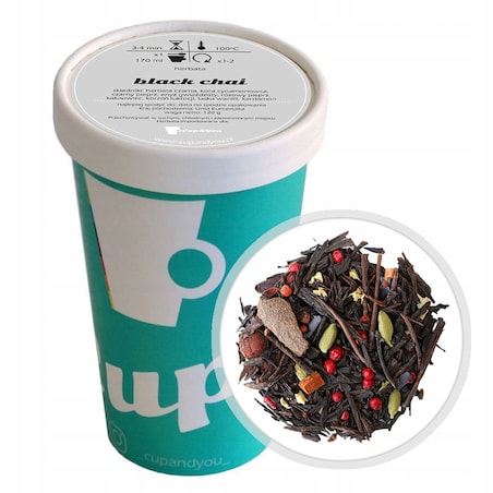 Herbata czarna BLACK CHAI laska wanilii kardamon kakaowiec anyż pieprz 120g - herbata liściasta sypana mieszanka napar susz