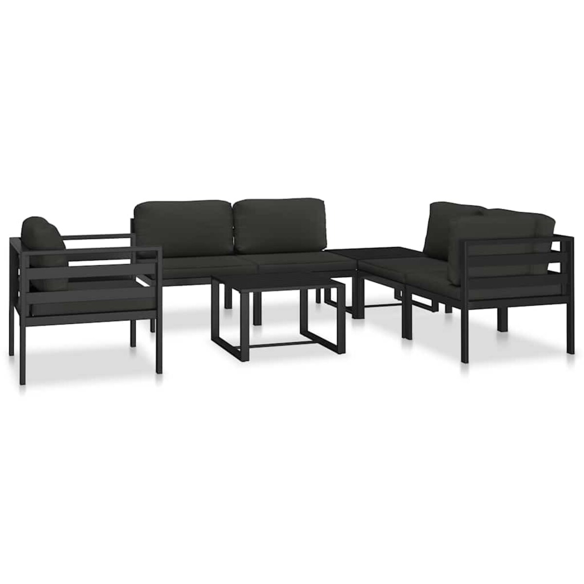 vidaXL Fotel z poduszkami, aluminium, antracytowy