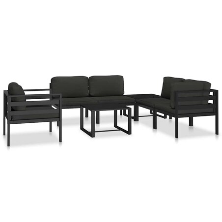 vidaXL Fotel z poduszkami, aluminium, antracytowy