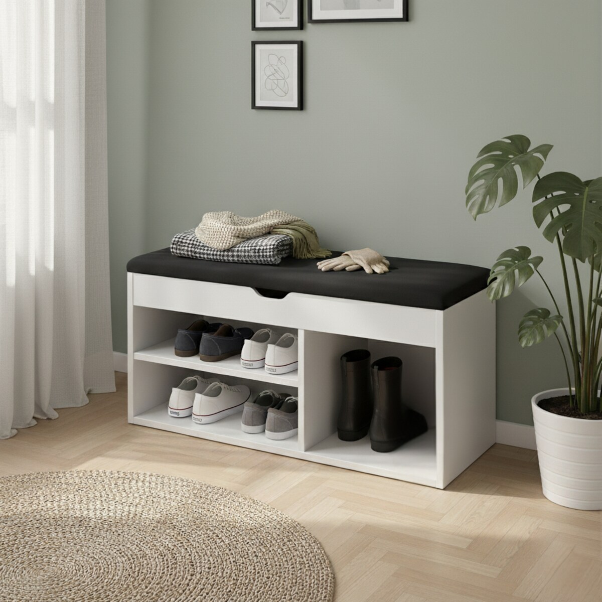 Szafka na buty z siedziskiem TRIA, 80 x 43 x 30 cm