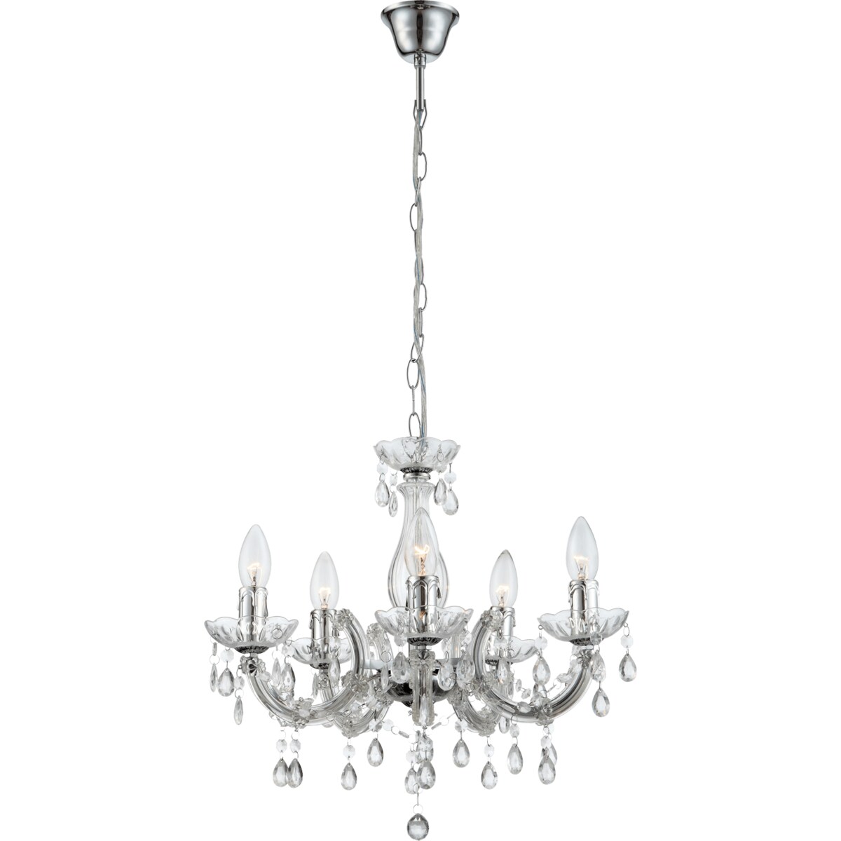 Wisząca lampa Cuimbra 63116-5 do jadalni kryształki chrom