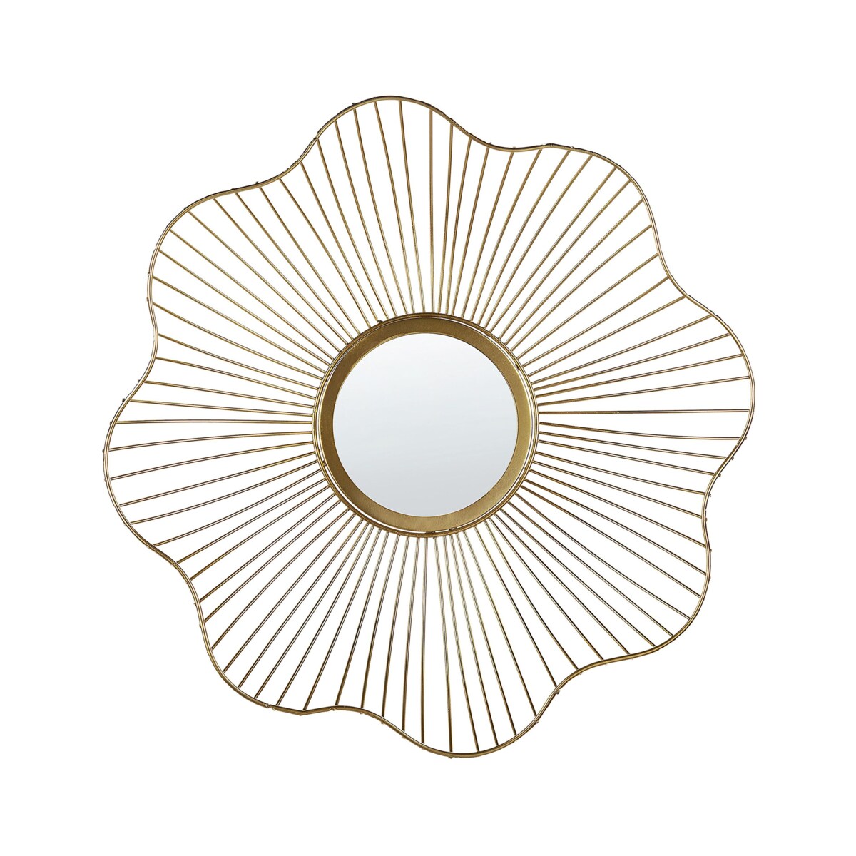 Metalowe lustro ścienne ⌀ 40 cm złote SENS