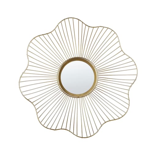 Metalowe lustro ścienne ⌀ 40 cm złote SENS