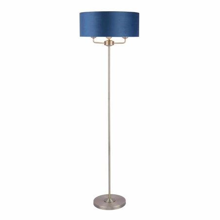 Lampa podłogowa Sorrento LA3756235-Q Laura Ashley z abażurem mosiądz niebieska