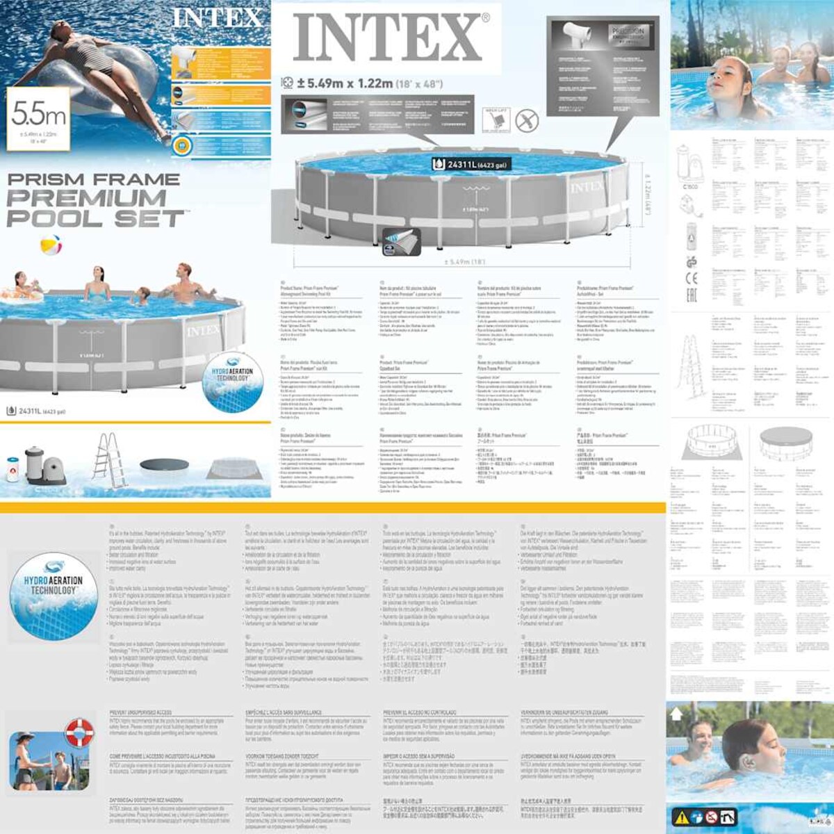 Intex Basen Prism Frame, okrągły, 549x122 cm, 26732GN