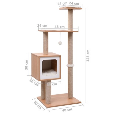 vidaXL Drapak dla kota, z sizalową matą, 123 cm