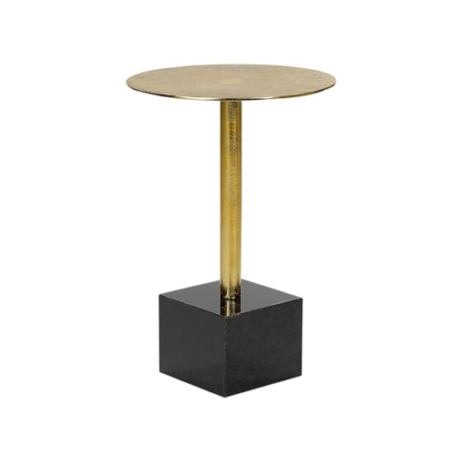 Stolik pomocniczy metalowy złoto-czarny COLIBRI