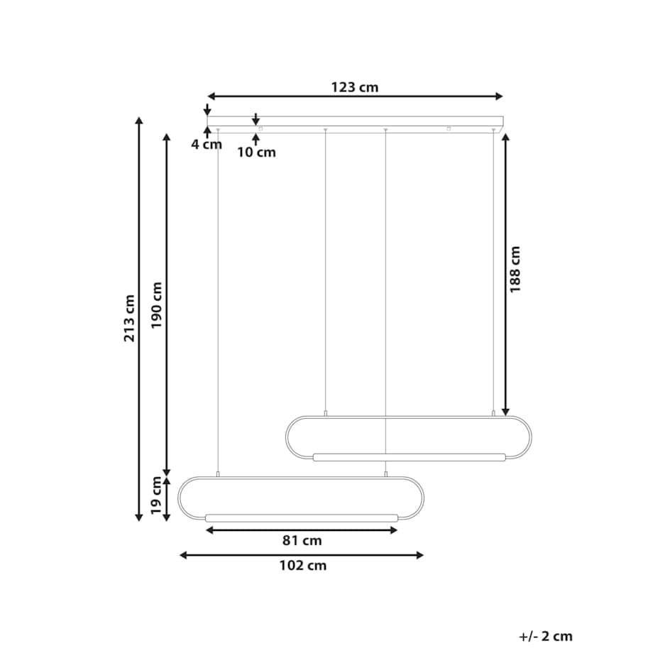 Lampa wisząca LED 2 punktowa metalowa czarny z jasnym drewnem LOGONE