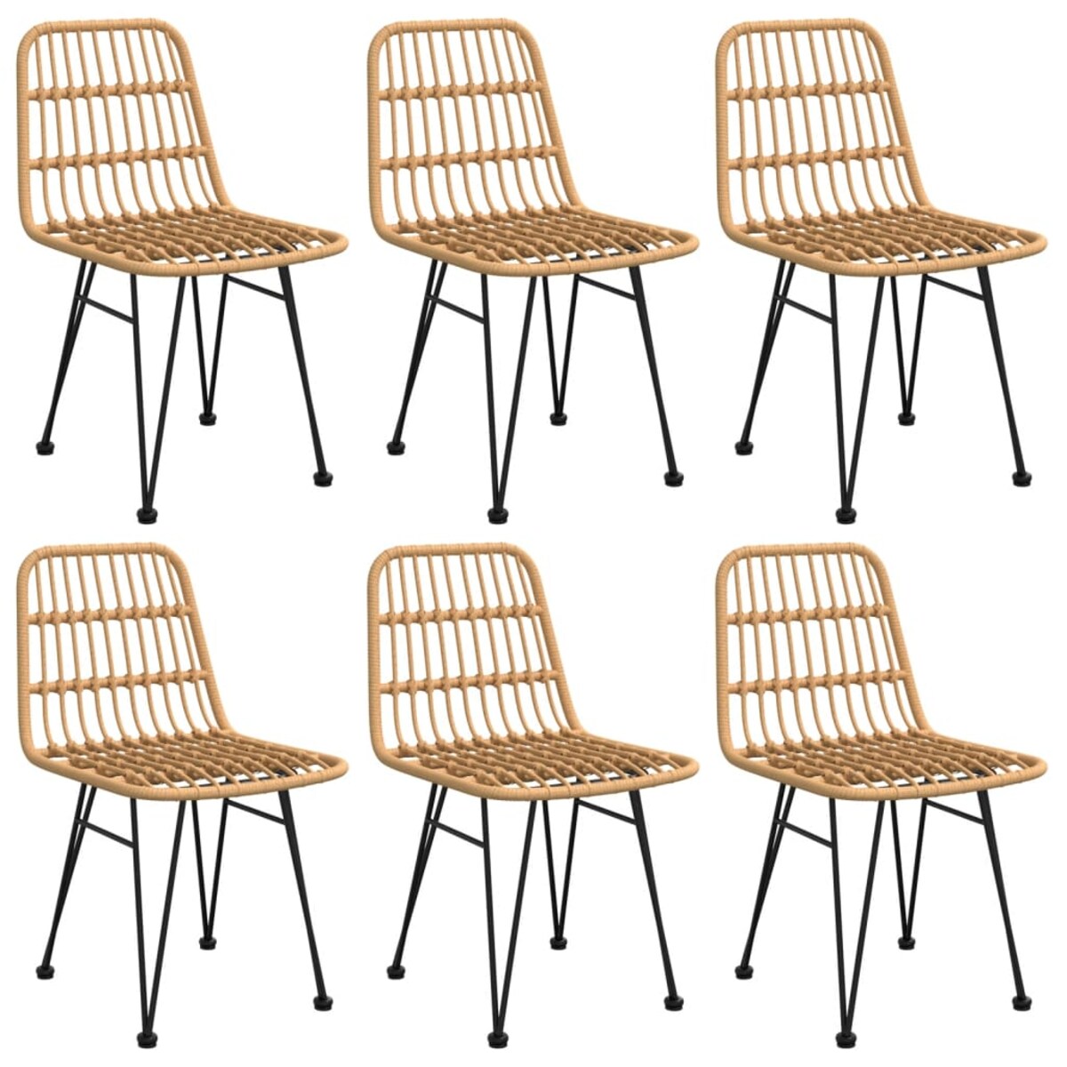 vidaXL 7-częściowy zestaw mebli ogrodowych, polirattan