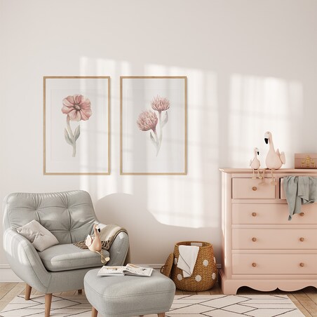 2 x plakat dla dzieci | kwiaty zestaw 2 50x70