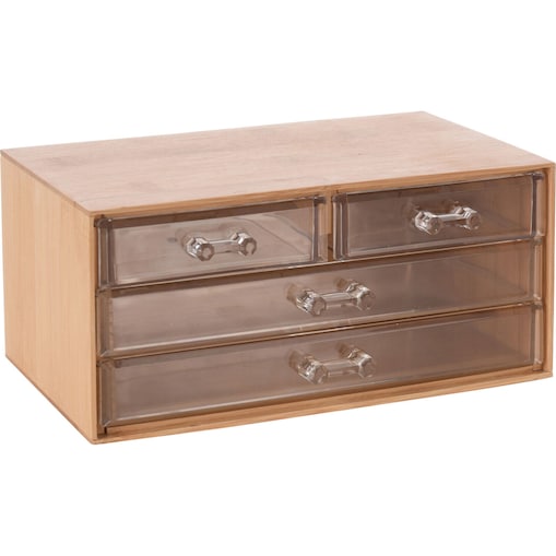 Organizer na kosmetyki z czterema przezroczystymi szufladkami