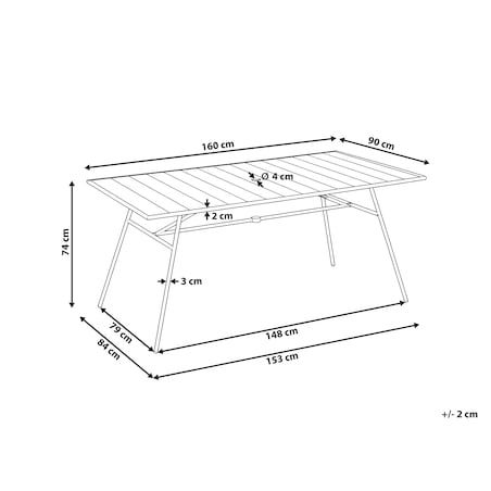 Stół ogrodowy TERENZO 160 cm 90 cm Metal Miętowy