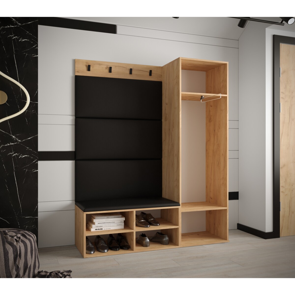 Garderoba do przedpokoju Abiks MIRO 6 craft+manila18