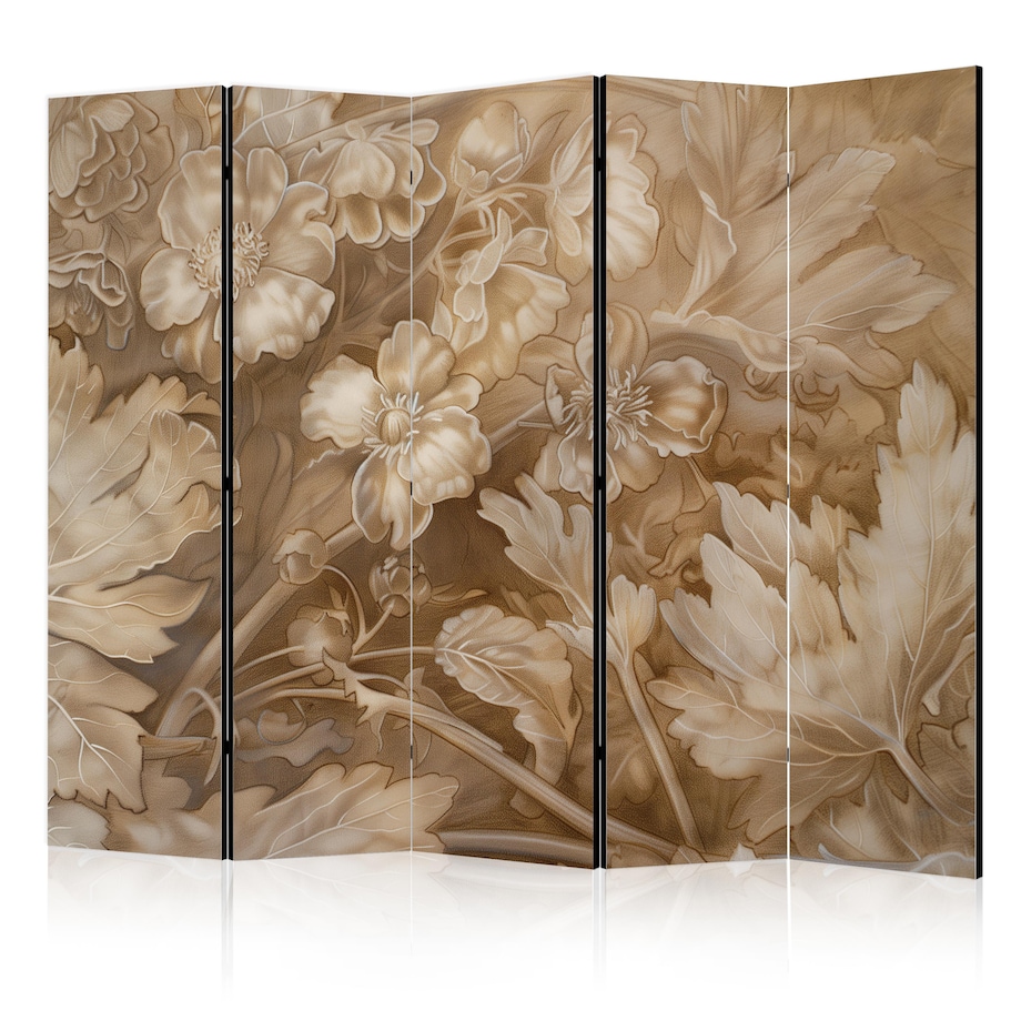 Parawan Jednostronny Rzeźbione kwiatowe ornamenty 225x172cm