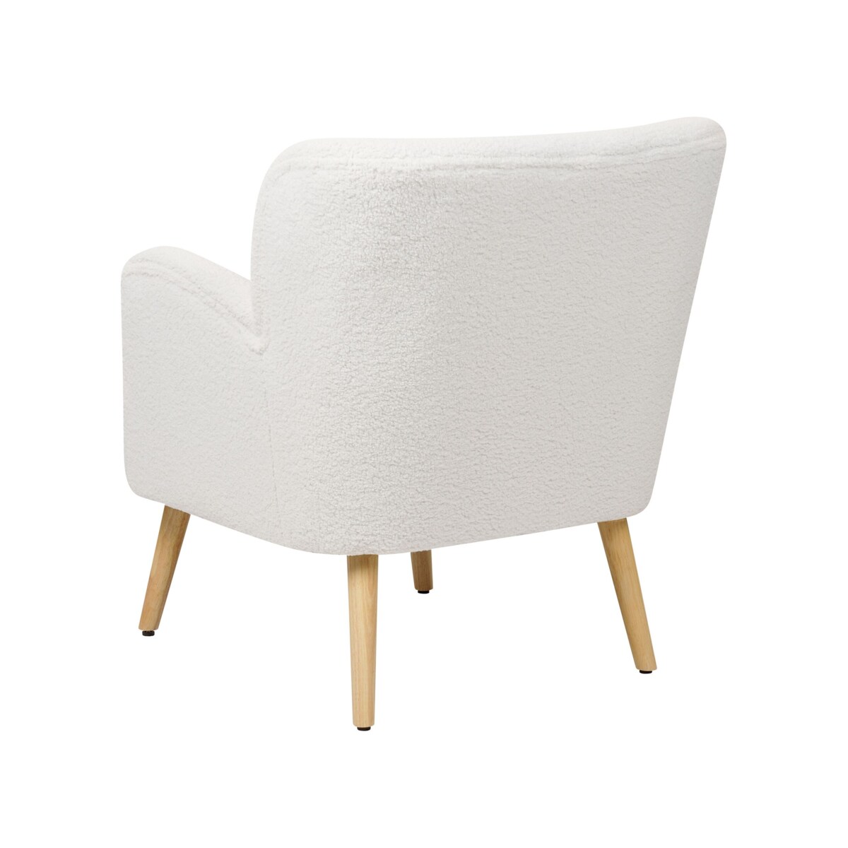 Fotel z podnóżkiem boucle biały TUMBA
