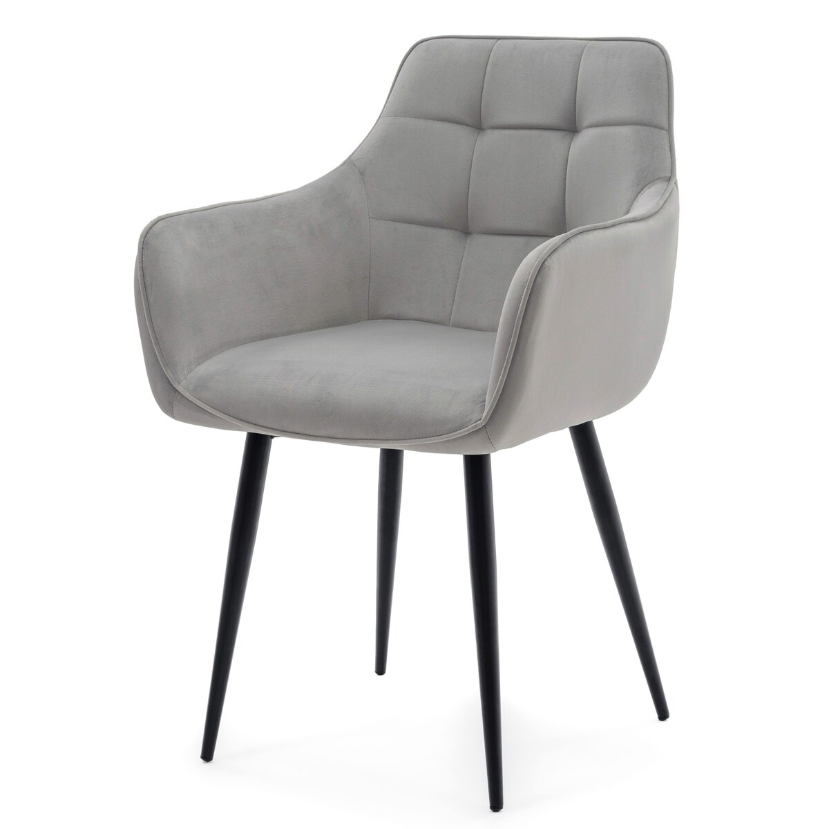 Krzesło tapicerowane welurowe GALLO velvet jasnoszary